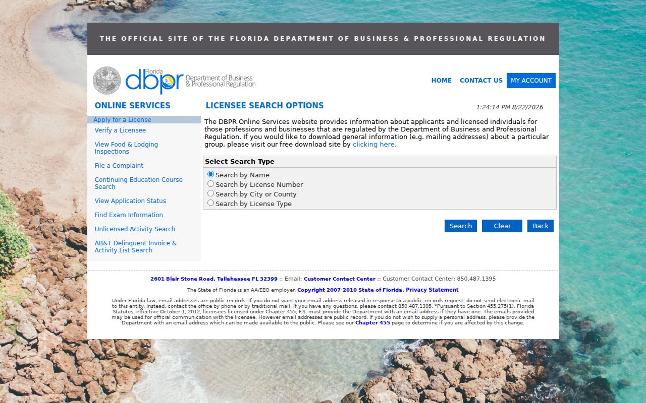 Clermont residents directory Florida professional license lookup