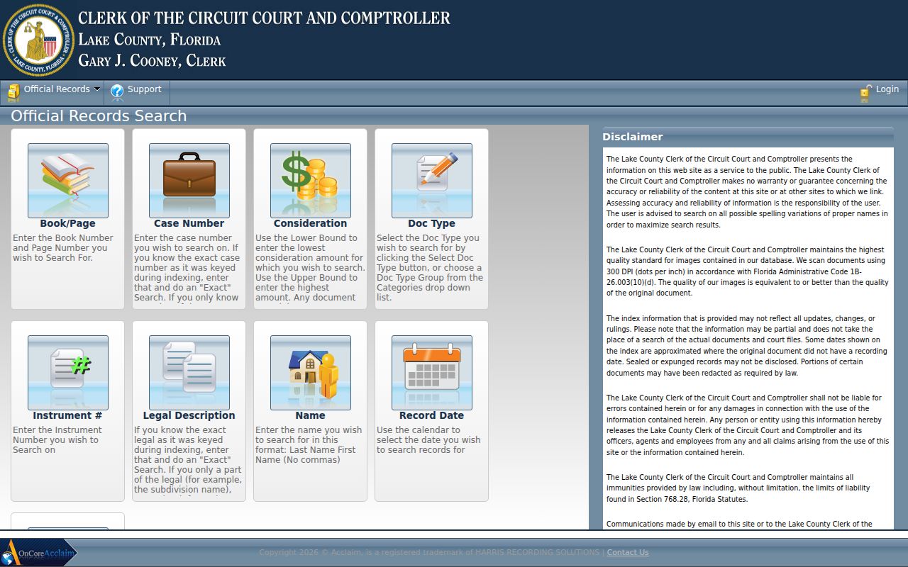 Clermont residents directory Lake County deed index
