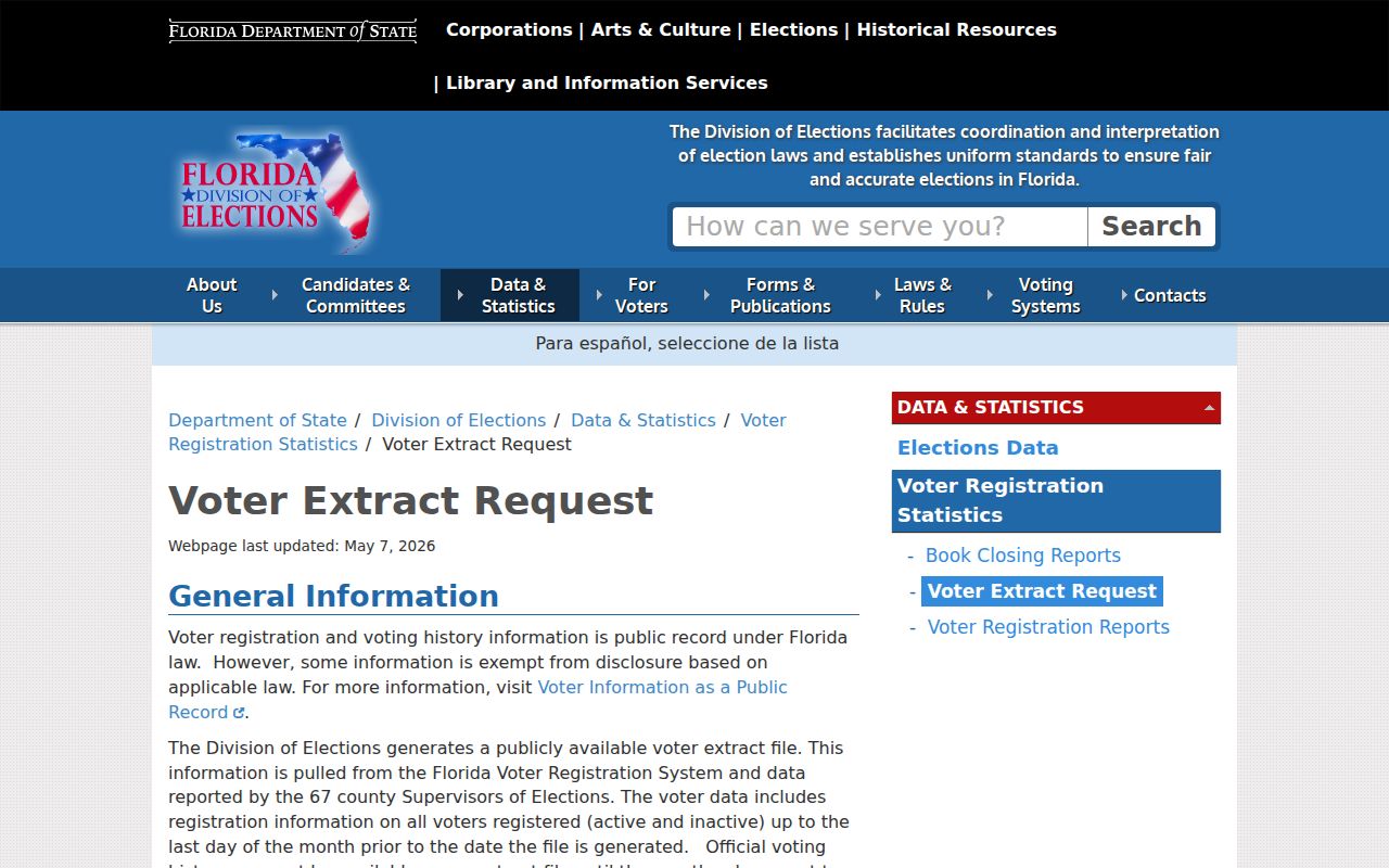 Clermont neighbors Florida voter extract request