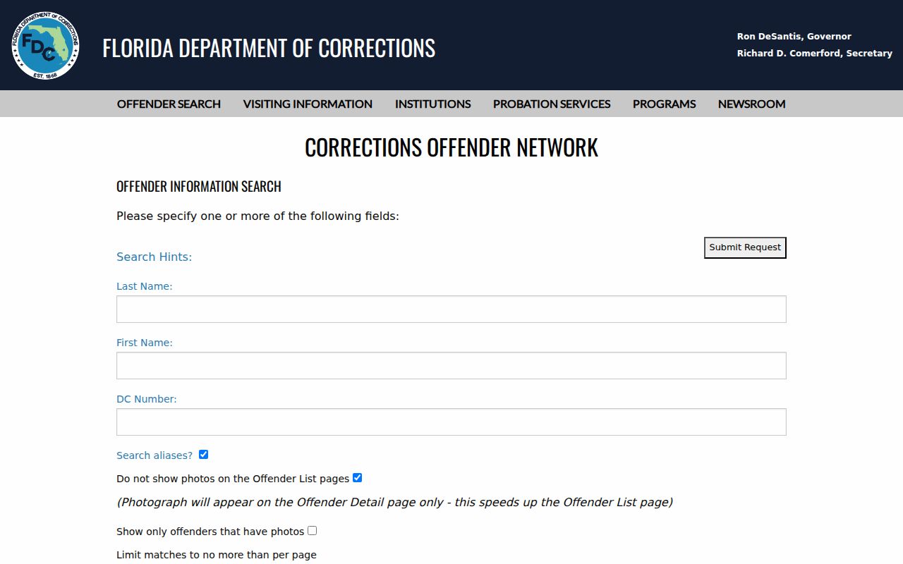 Florida corrections offender search for a Clermont identity check