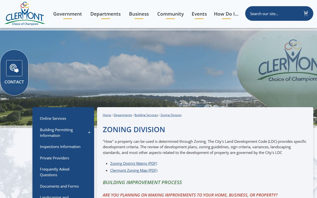 Clermont street directory zoning and city jurisdiction page